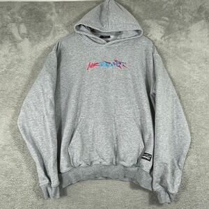 MrBeast Hoodie Mens Small‎ Gray Embroidered Logo YouTube Merch Sweatshirt